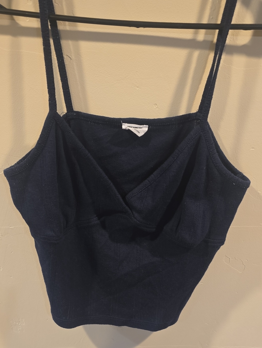 Cotton On Dark Navy Ribbed Knit Cami with Spaghetti Straps